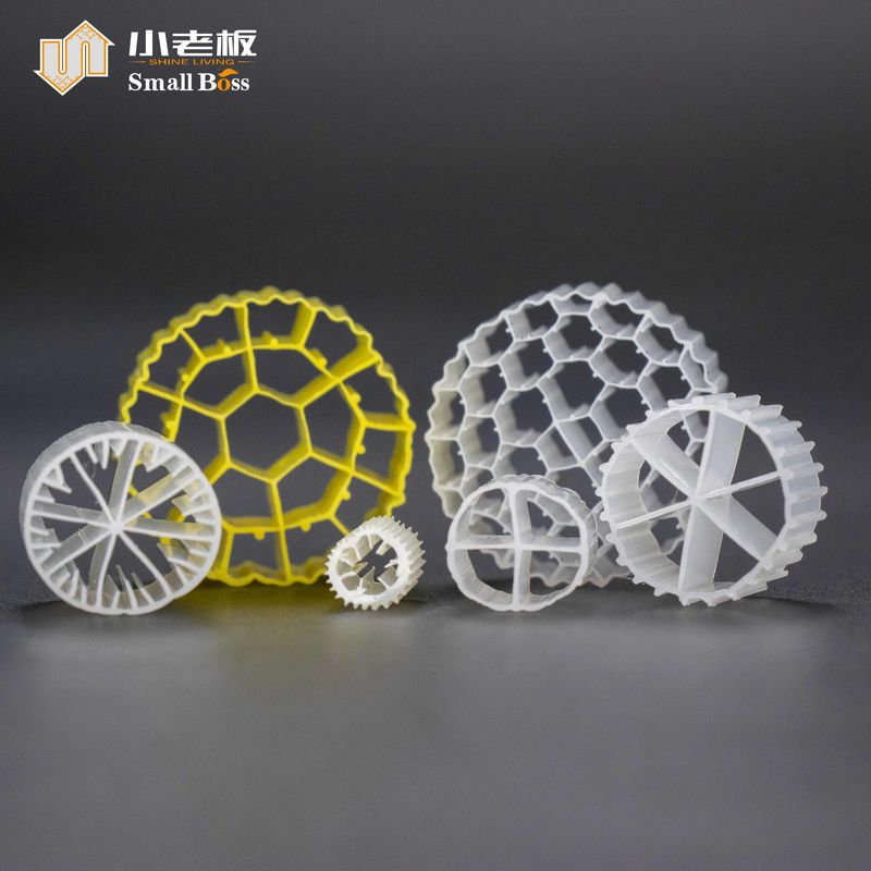 PE38 Reator de Biofilme de Leito Móvel Branco Cor Natural Virgem Material HDPE Mbbr Carrier