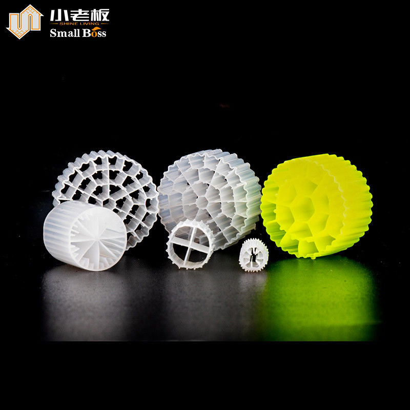 PE38 Reator de Biofilme de Leito Móvel Branco Cor Natural Virgem Material HDPE Mbbr Carrier