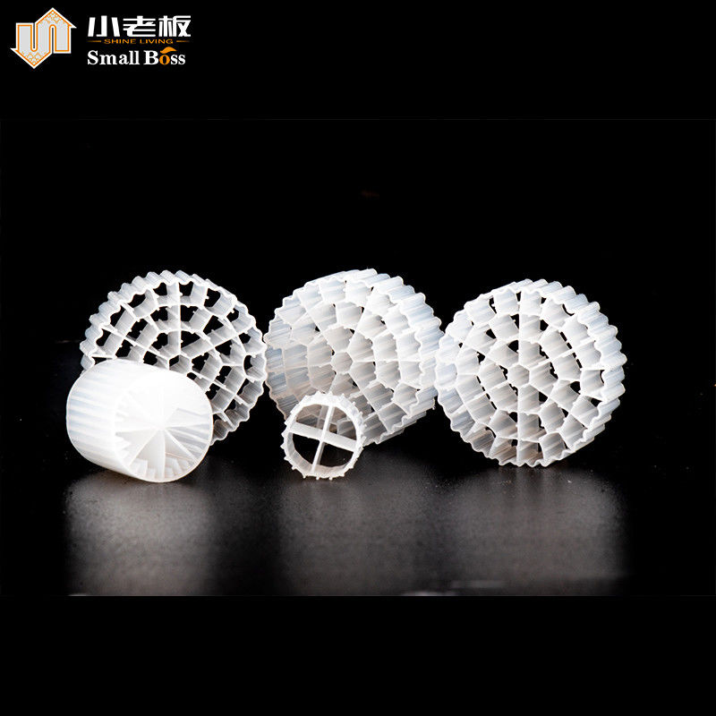 PE38 Reator de Biofilme de Leito Móvel Branco Cor Natural Virgem Material HDPE Mbbr Carrier