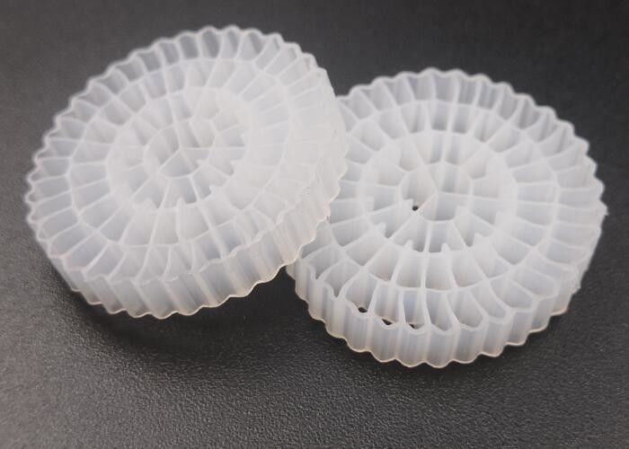 Material virgem HDPE MBBR Bio Media K5 Cor Branca Com Tamanho 25*4mm Para Equipamento IFAS