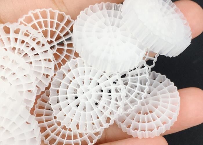K3 Kaldnes Mbbr Esferas Flutuantes BIO Filtro Media Hdpe 25*4mm Cor Branca