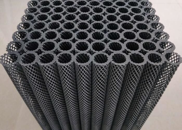 Biobloco Hdpe Medios de tubulação de plástico para tratamento de água Cor preta Quente para aquicultura