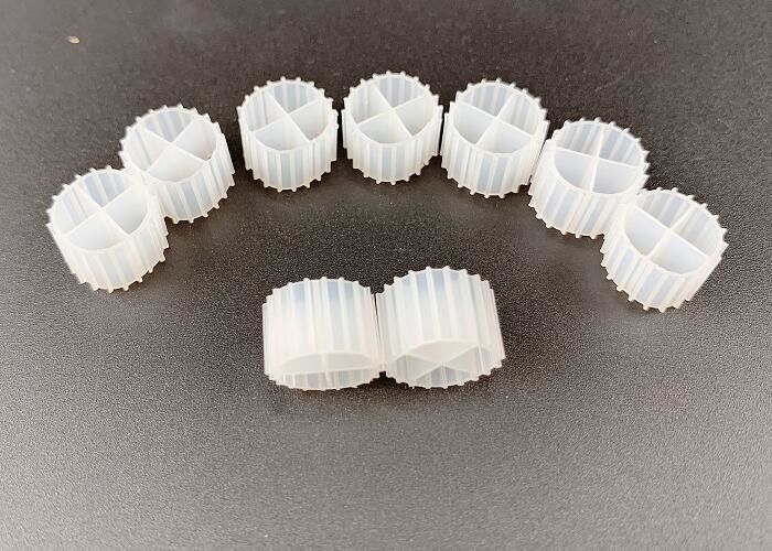 Medios de filtragem biológicos de 11 mm de branco virgem de HDPE para desnitrificação